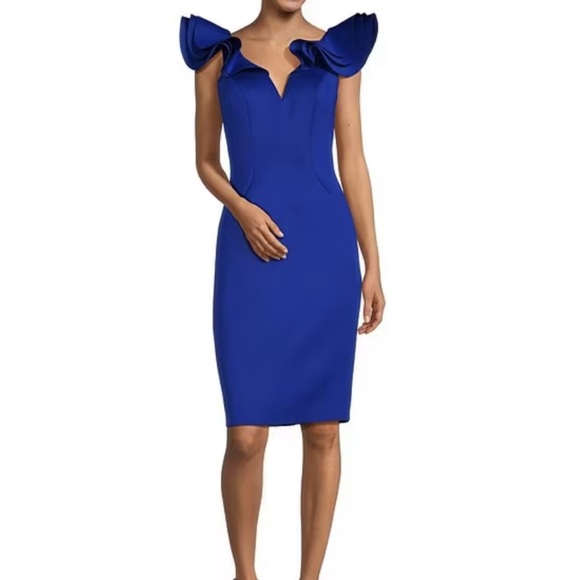 Eliza J Scuba Sheath Cocktail Blue Dress - Picture 1 of 8